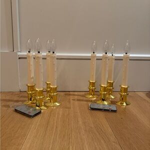 Gold and Cream Candle Holders Set